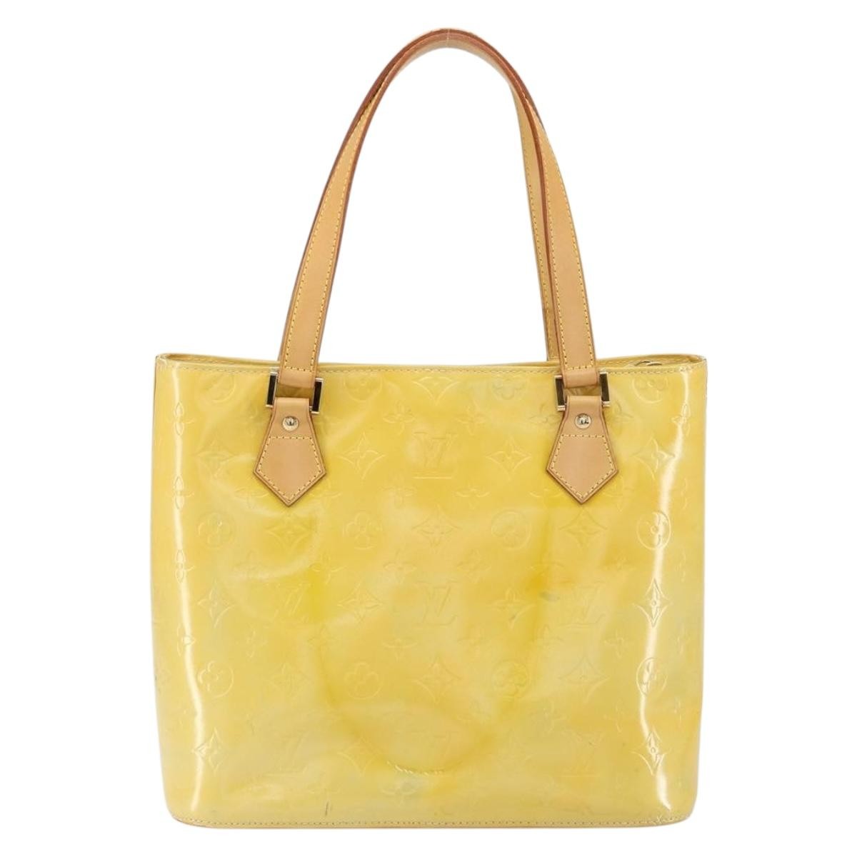 Louis Vuitton Houston Handbag Monogram Vernis, YELLOW, PATENT_LEATHER, Tote bag