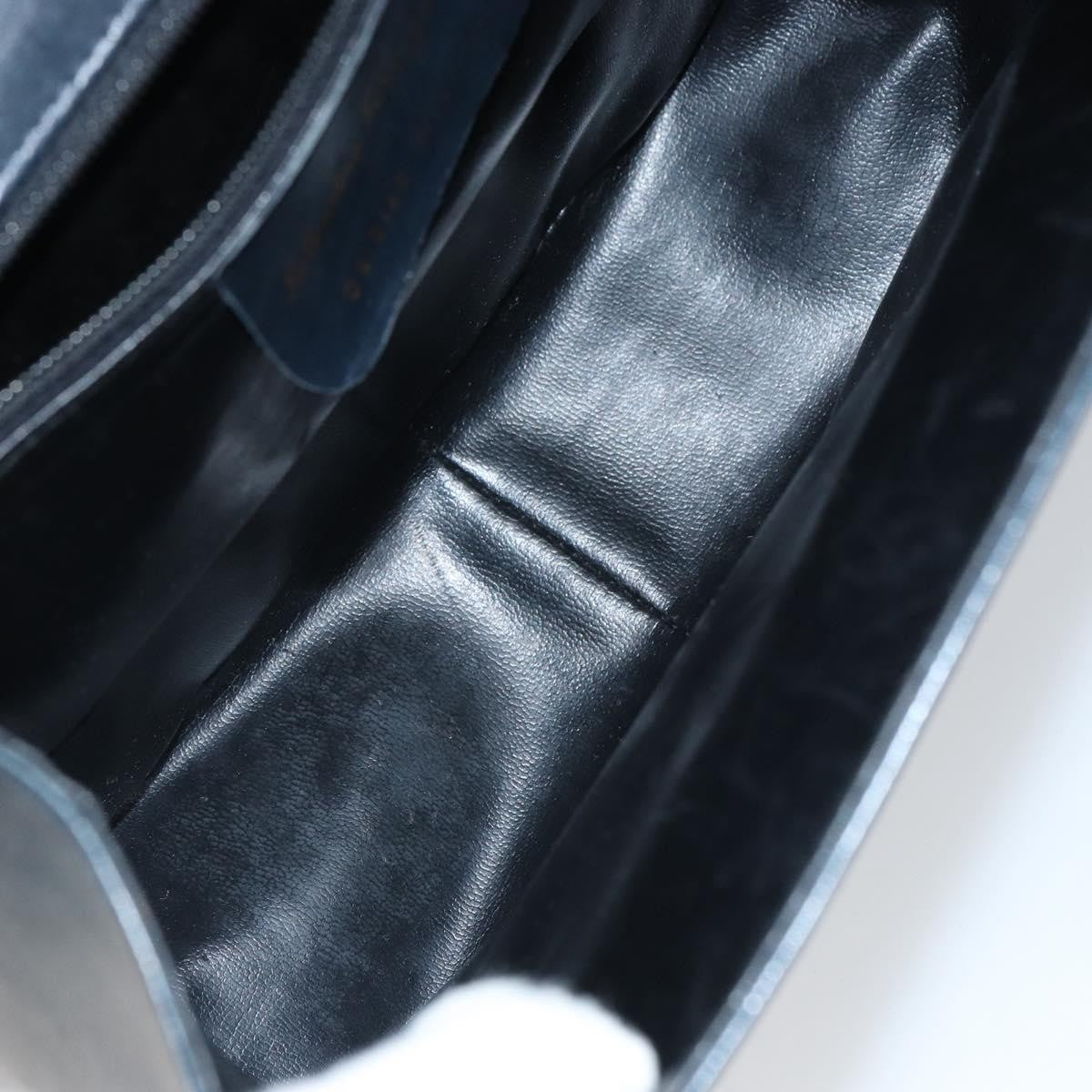 Salvatore Ferragamo Gancini Shoulder Bag Leather, NAVY, LEATHER, Shoulder bag