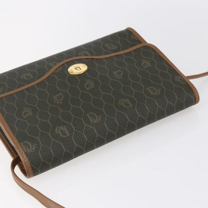 Christian Dior Vintage Honeycomb Flap Crossbody Bag Coated Canvas, KHAKI, CANVAS, Shoulder bag