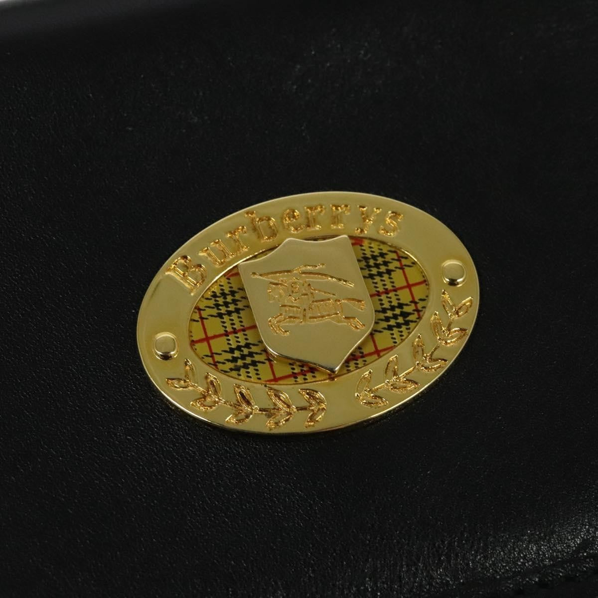 Burberry Vintage Handbag Leather, BLACK, LEATHER, Handbag