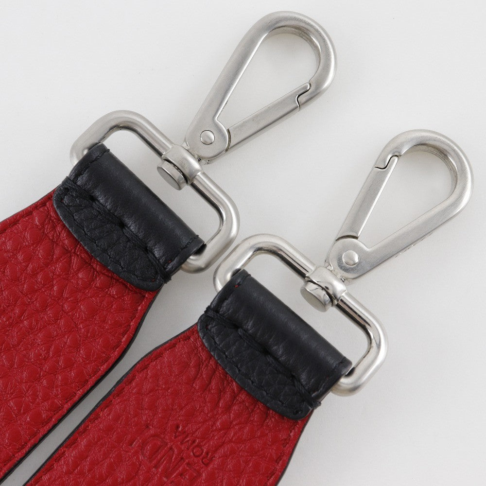 Fendi Selleria Strap You Shoulder Strap Leather, BLACK, LEATHER, Straps