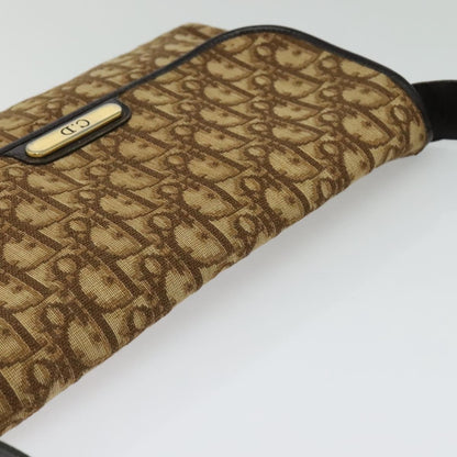 Christian Dior Vintage Trotter Flap Shoulder Bag Canvas, BROWN, CANVAS, Shoulder bag