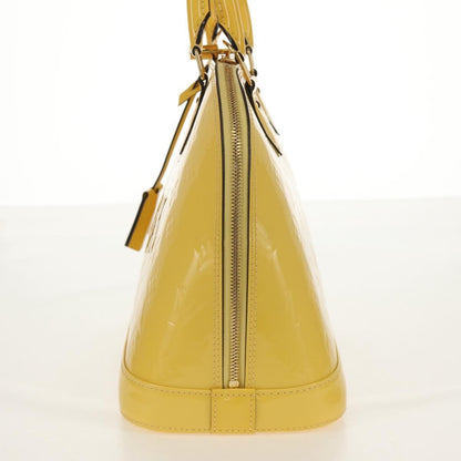Louis Vuitton Alma Handbag Monogram Vernis, YELLOW, PATENT_LEATHER, Handbag