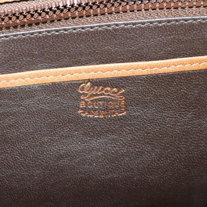 Gucci Vintage Flap Crossbody Bag Leather, BROWN, LEATHER, Shoulder bag