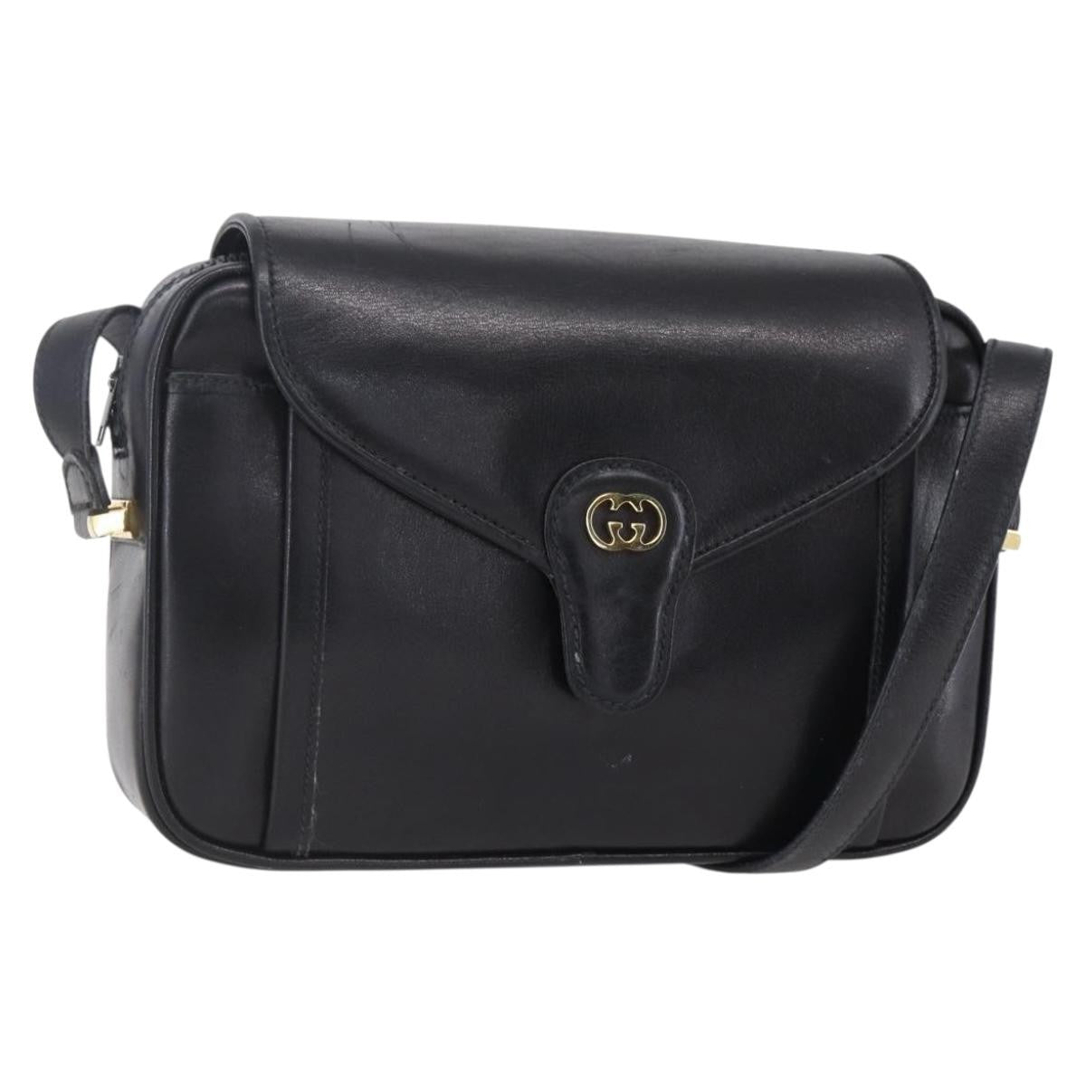 Gucci Vintage Shoulder Bag Leather, BLACK, LEATHER, Shoulder bag