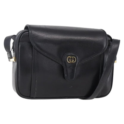 Gucci Vintage Shoulder Bag Leather, BLACK, LEATHER, Shoulder bag