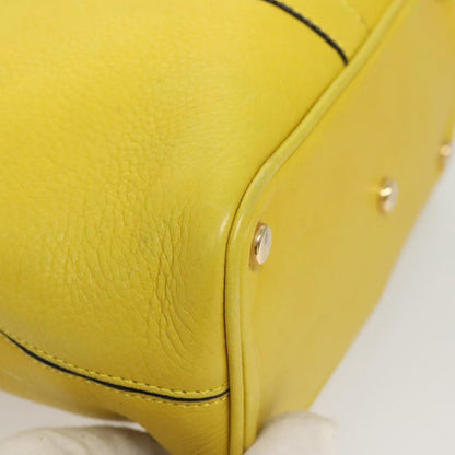 Celine Shoulder Bag Leather, YELLOW, LEATHER, Shoulder bag
