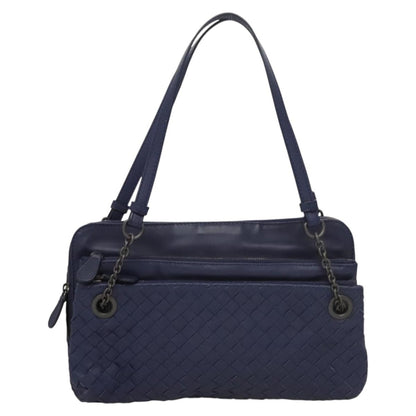 Bottega Veneta Intrecciato Leather, NAVY, LEATHER, Handbag
