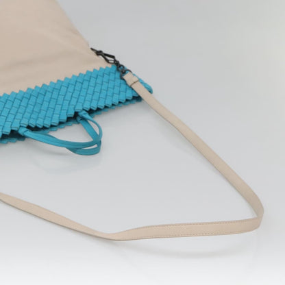 Bottega Veneta Open Tote Canvas with Intrecciomirage Leather, BEIGE, LEATHER, Tote bag