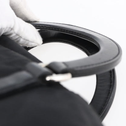 Prada Vintage Tote Tessuto with Leather, BLACK, NYLON, Tote bag