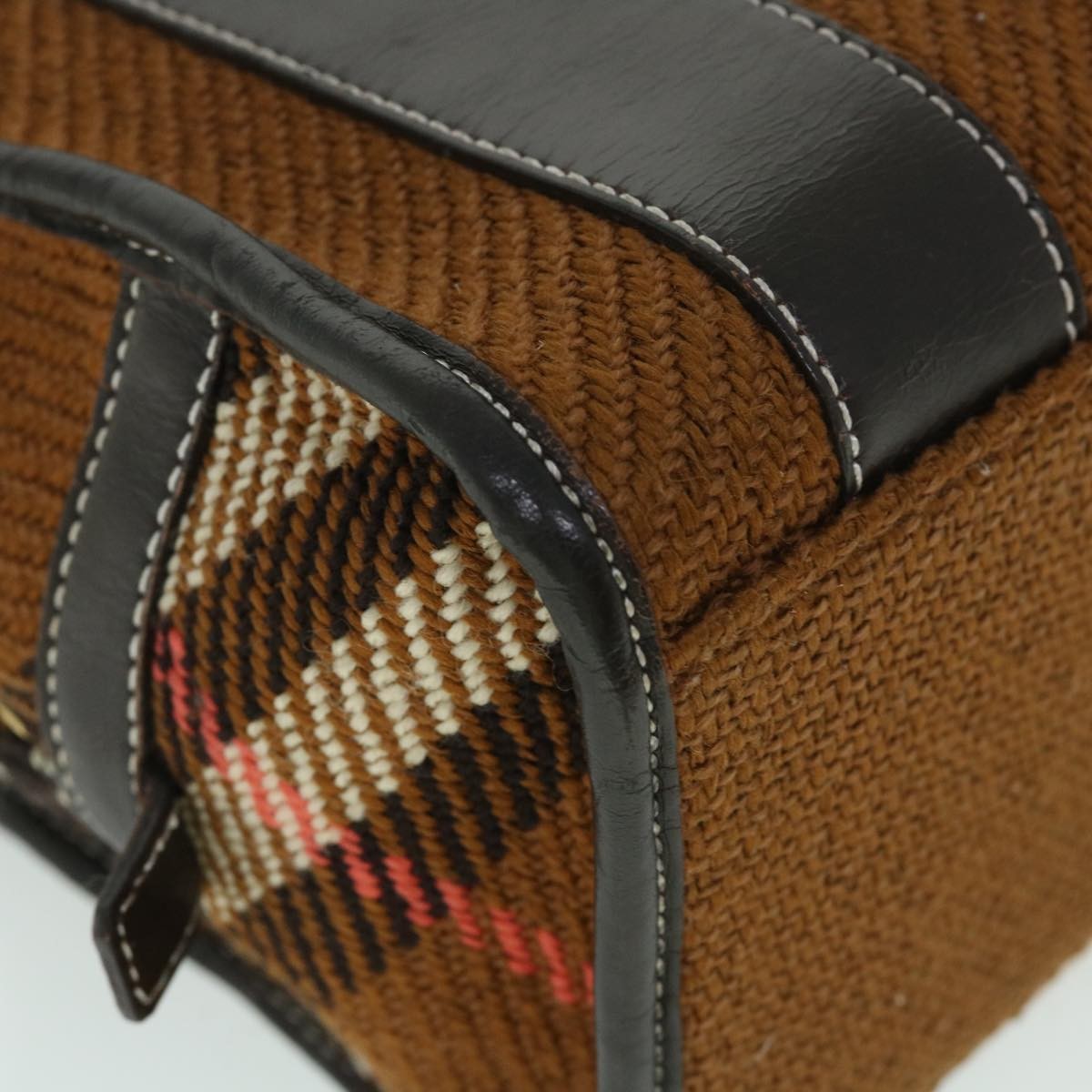 Burberry Blue Label Handbag Wool, BROWN, WOOL, Handbag