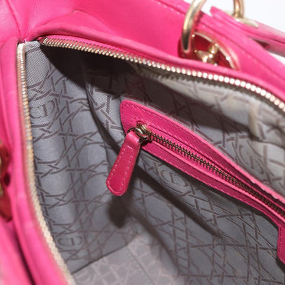 Christian Dior Lady Dior Bag Cannage Quilt Lambskin, PINK, LEATHER, Handbag