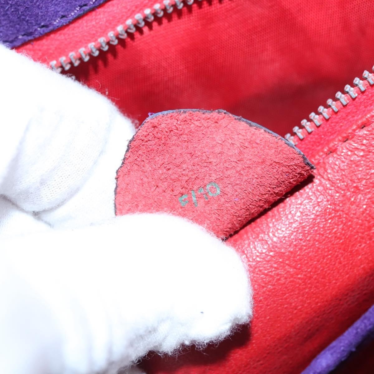 Celine Circle logo Suede and Leather, PURPLE, SUEDE, Shoulder bag