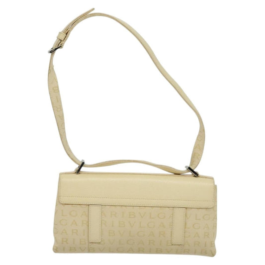Bvlgari B.Zero1 Logomania Bag Canvas with Leather, BEIGE, CANVAS, Shoulder bag
