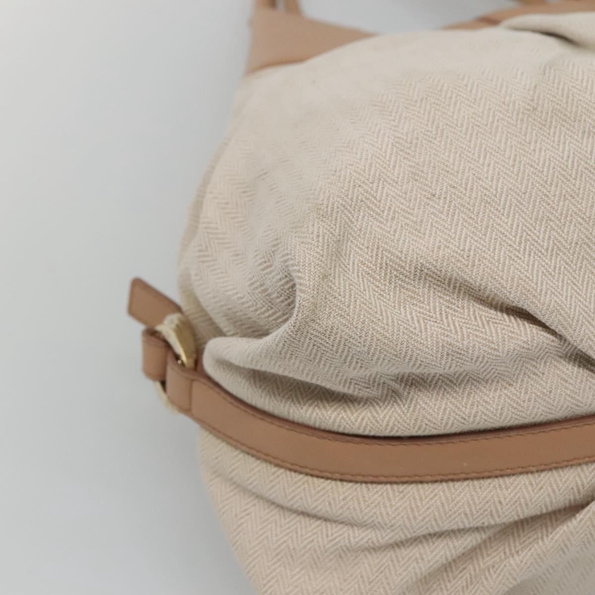 Bvlgari Chandra Hobo Canvas and Leather, BEIGE, CANVAS, Shoulder bag