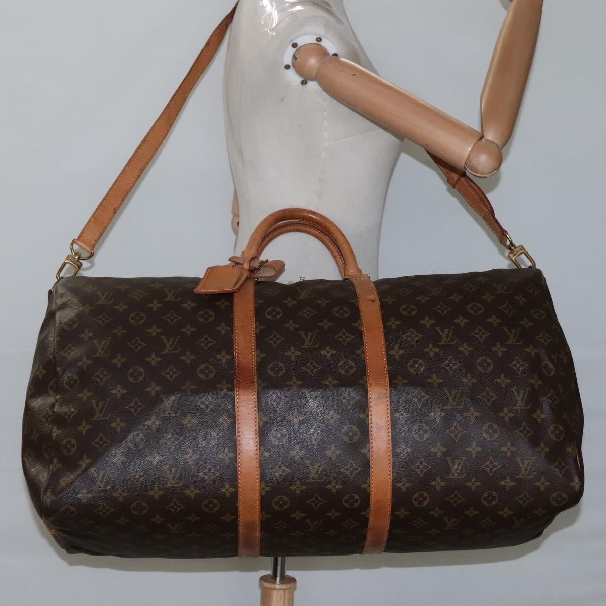 Louis Vuitton Keepall Bandouliere Bag Monogram Canvas, BROWN, CANVAS, Travel bag