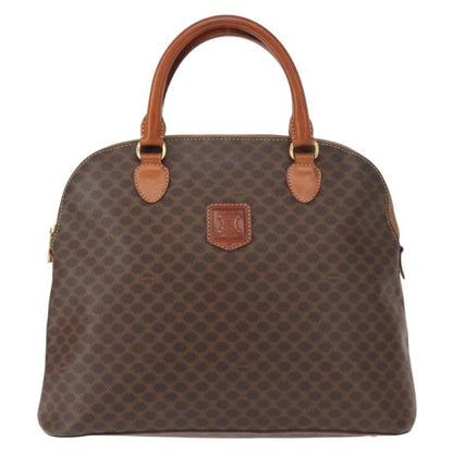 Celine Vintage Macadam Handbag Canvas, BROWN, CANVAS, Handbag