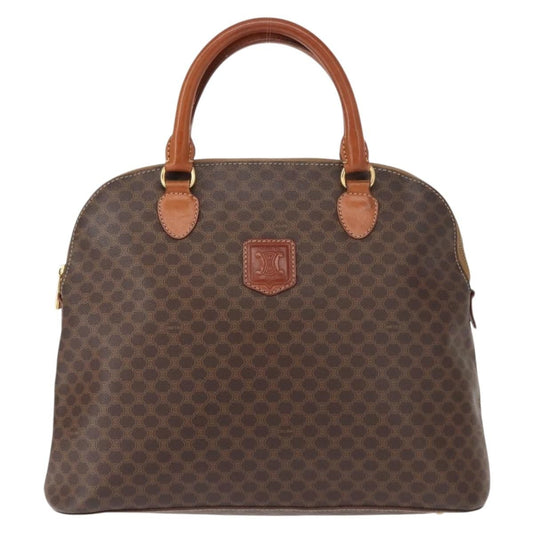 Celine Vintage Macadam Handbag Canvas, BROWN, CANVAS, Handbag