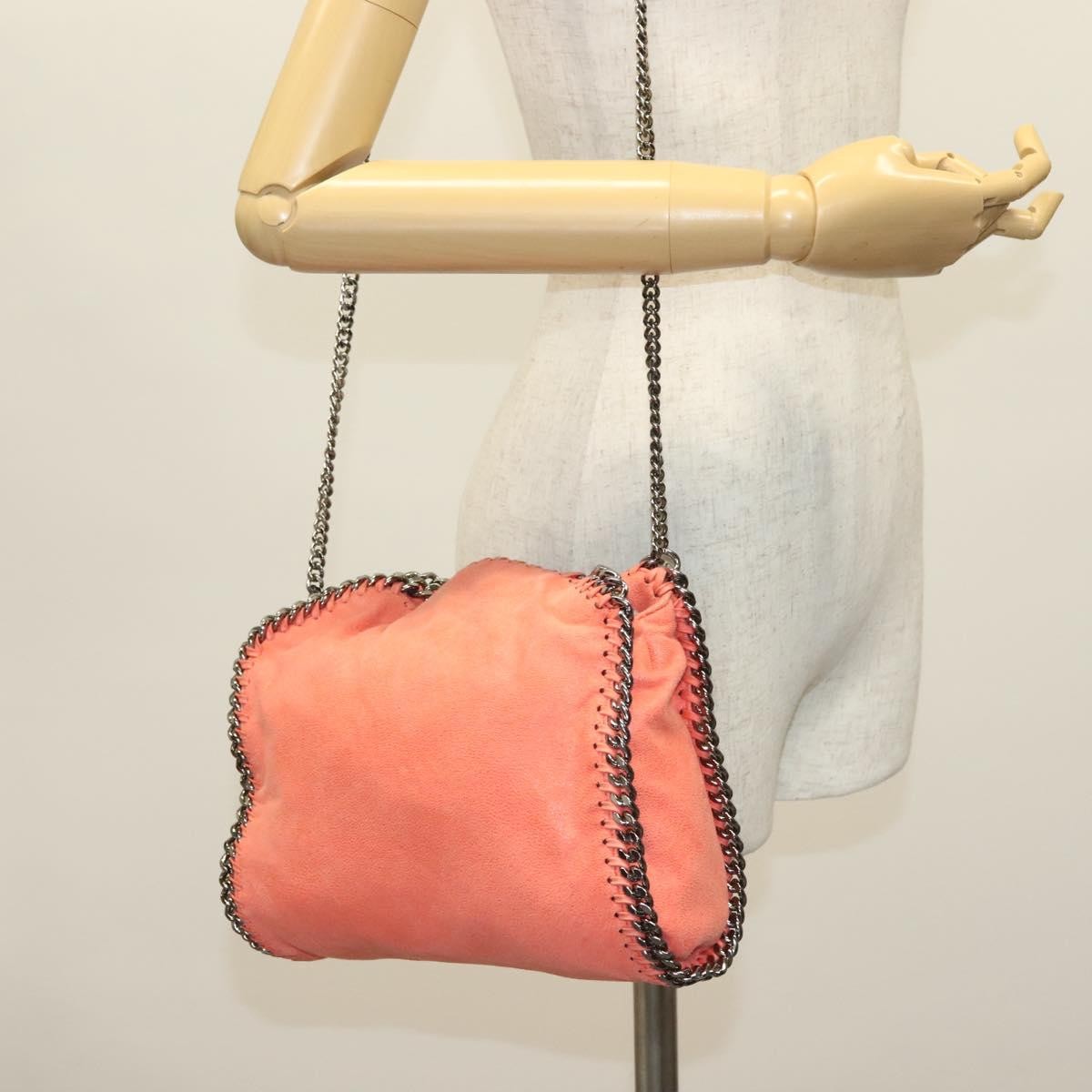 Stella McCartney Falabella Fold Over Bag Faux Suede, ORANGE, SUEDE, Shoulder bag