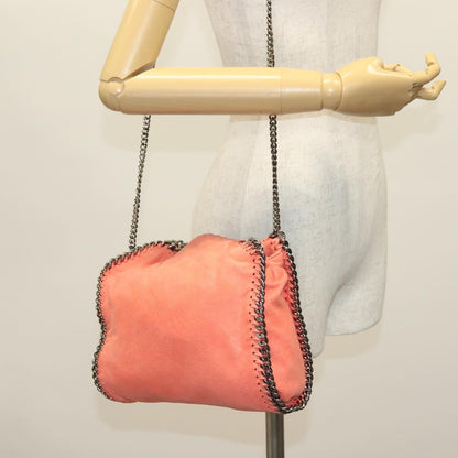 Stella McCartney Falabella Fold Over Bag Faux Suede, ORANGE, SUEDE, Shoulder bag