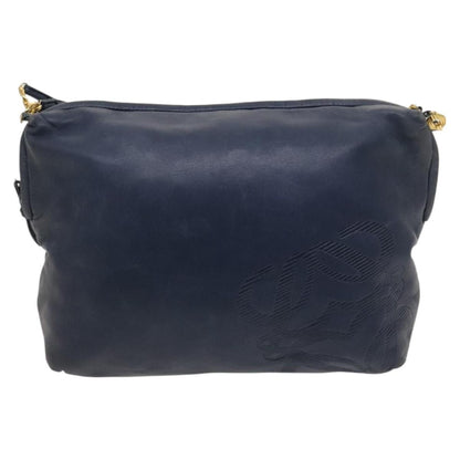 Loewe Anagram Shoulder Bag Leather, NAVY, LEATHER, Shoulder bag