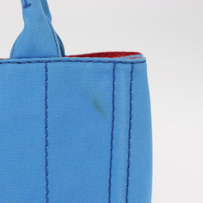 Prada Canapa Convertible Tote Canvas with Applique, BLUE, CANVAS, Tote bag