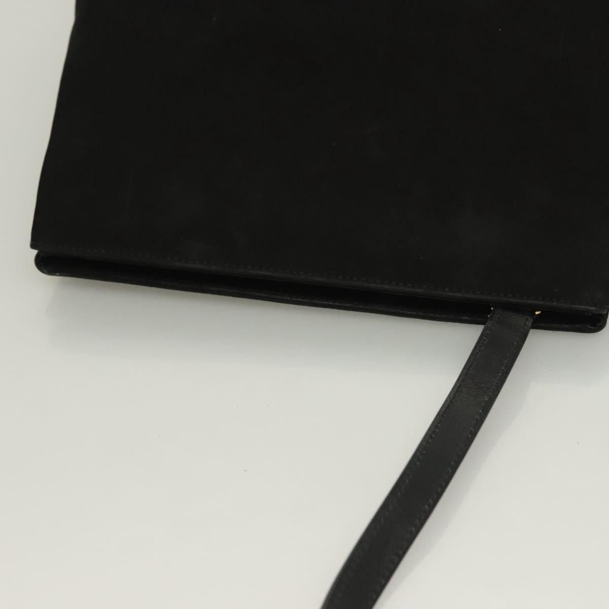 Salvatore Ferragamo Vala Shoulder Bag Suede, BLACK, SUEDE, Shoulder bag