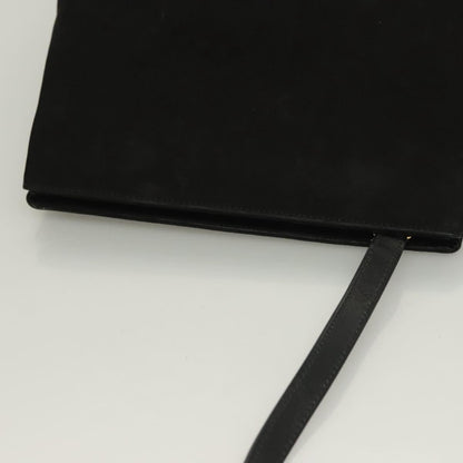 Salvatore Ferragamo Vala Shoulder Bag Suede, BLACK, SUEDE, Shoulder bag