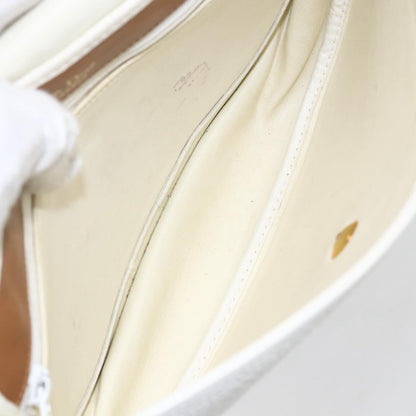 Christian Dior Vintage Shoulder Bag Leather, WHITE, LEATHER, Shoulder bag