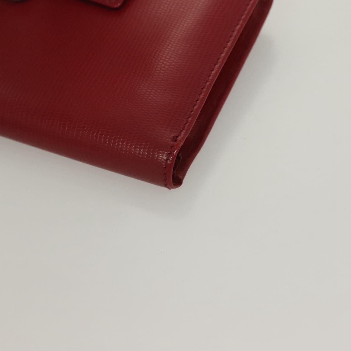Celine Circle Logo Compact Wallet Leather, RED, LEATHER, Wallets
