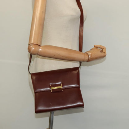 Salvatore Ferragamo Flap Shoulder Bag Leather, BROWN, LEATHER, Shoulder bag