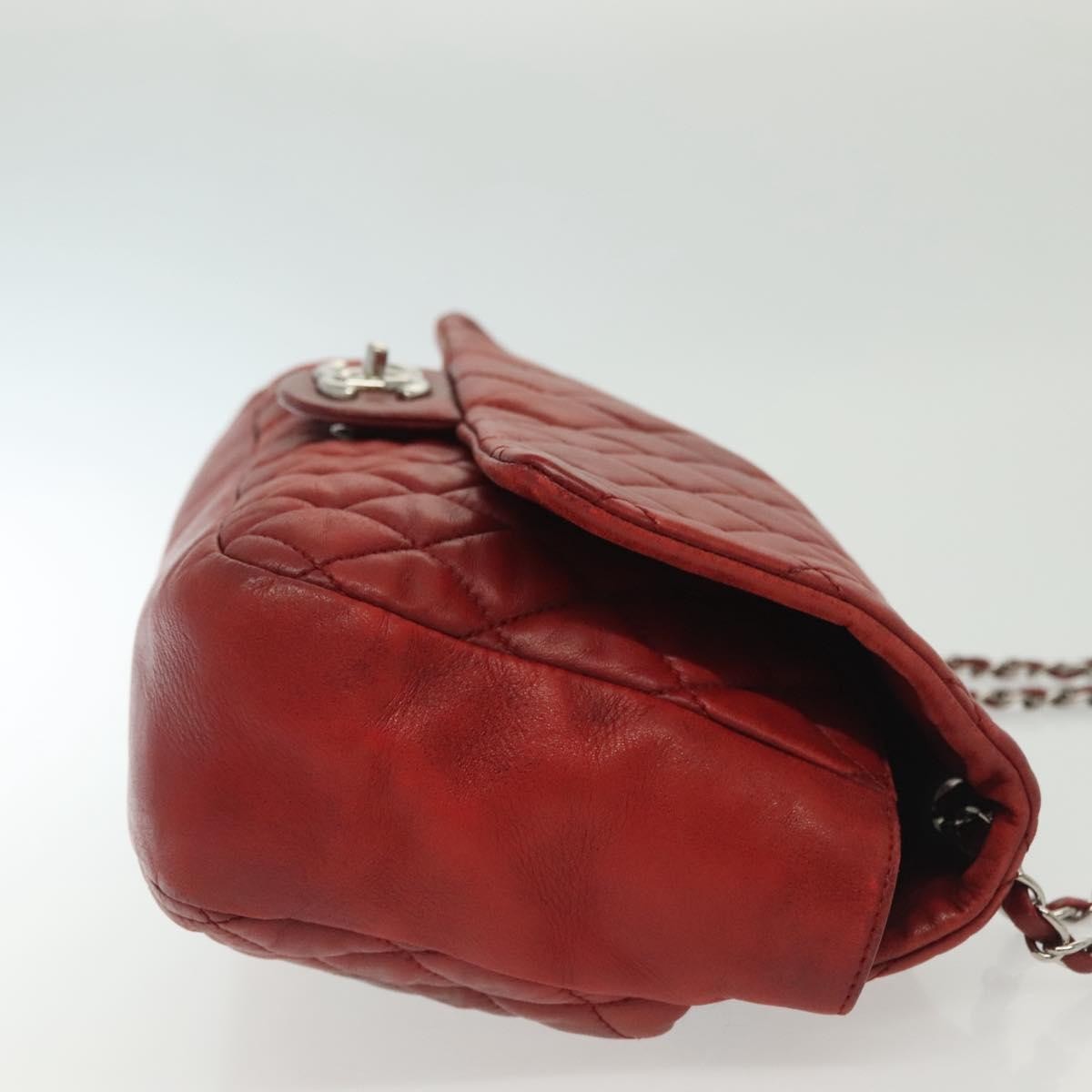 Chanel Now and Forever Flap Bag Quilted Lambskin, RED, LEATHER, Shoulder bag