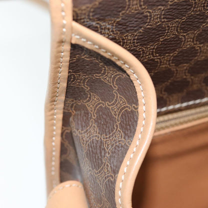 Celine Macadam Shoulder Bag PVC Leather, BROWN, CANVAS, Shoulder bag