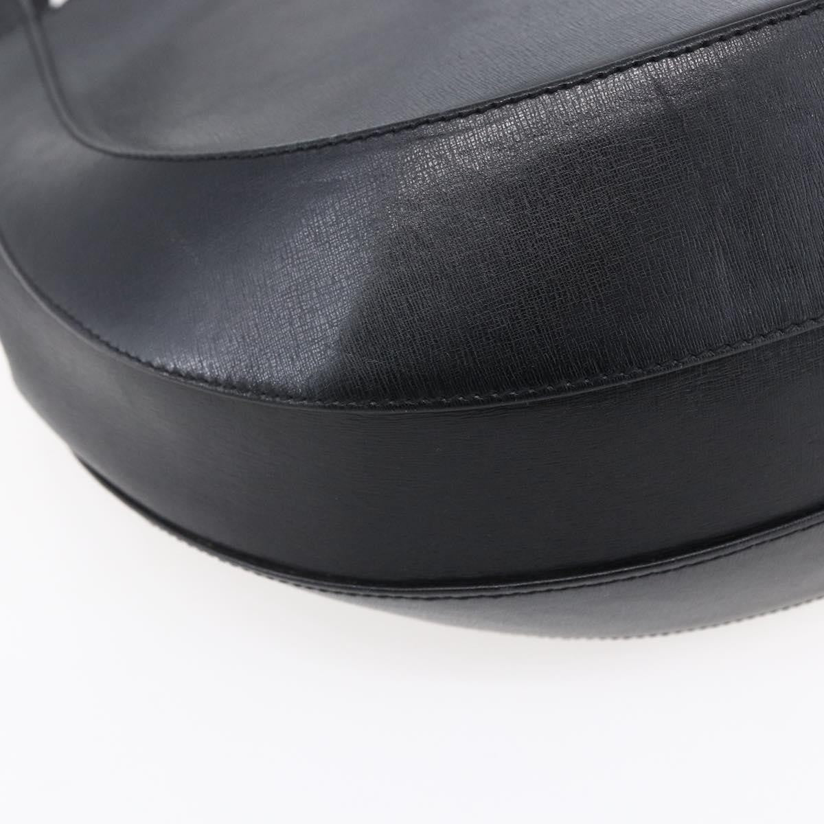 Salvatore Ferragamo Gancini Shoulder Bag Leather, BLACK, LEATHER, Shoulder bag