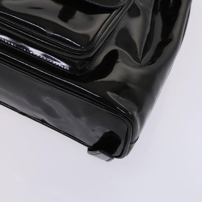 Gucci Vintage Bamboo Backpack Patent, Black, Patent Leather, Backpack