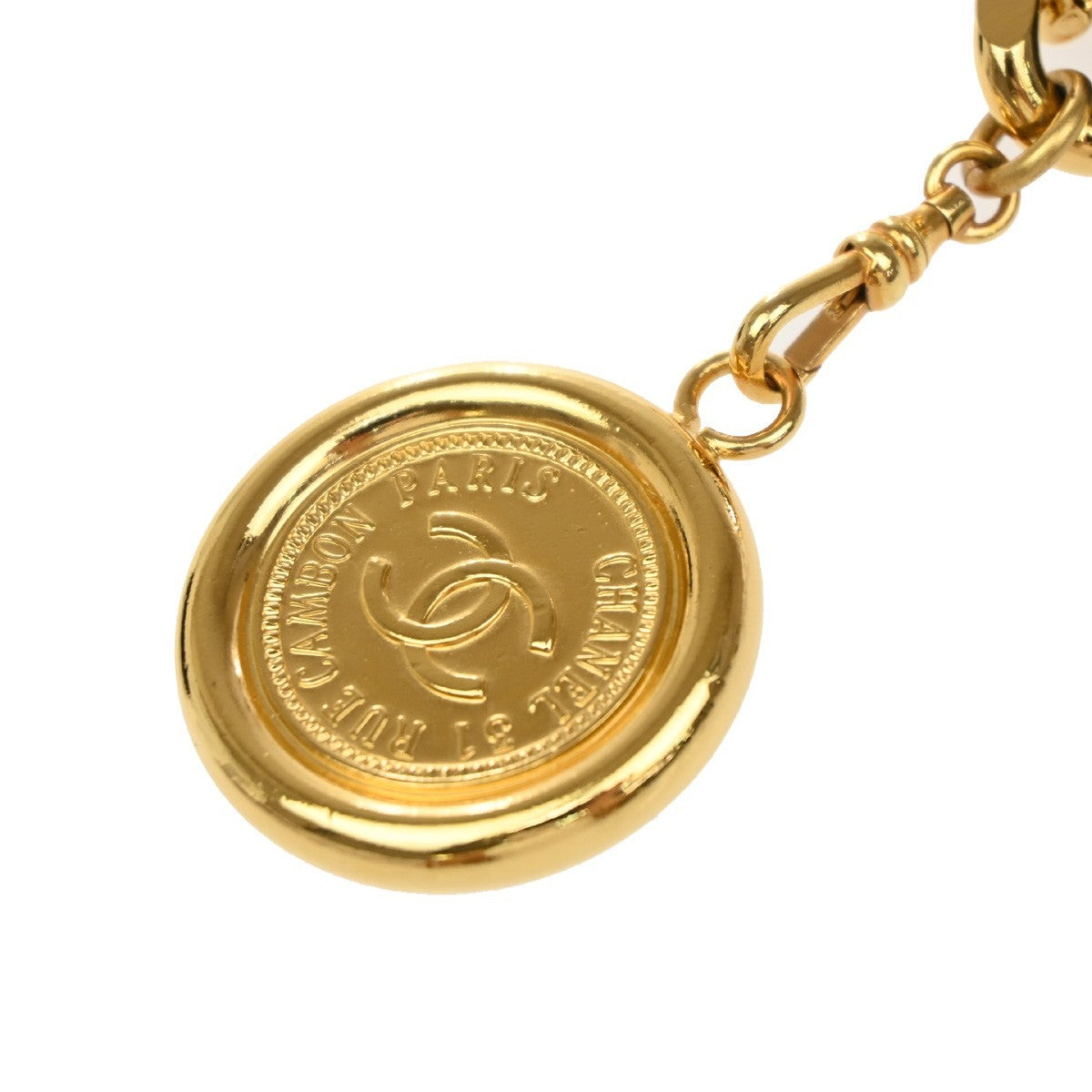 Chanel Vintage Medallion Chain Belt Metal and Leather, BLACK, LEATHER, Belts