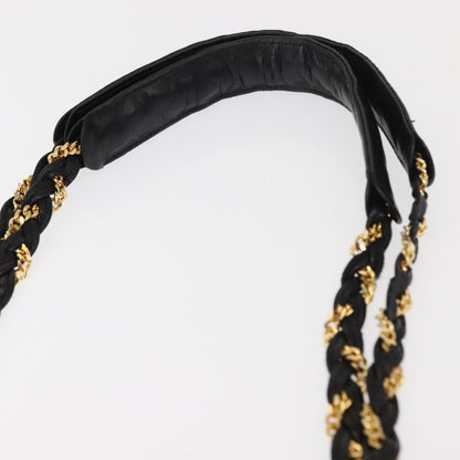 Bally Vintage Chain Shoulder Bag Quilted Leather, BLACK, LEATHER, Shoulder bag