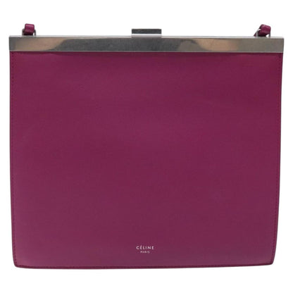 Celine Clasp Crossbody Bag Leather, PURPLE, LEATHER, Crossbody bag