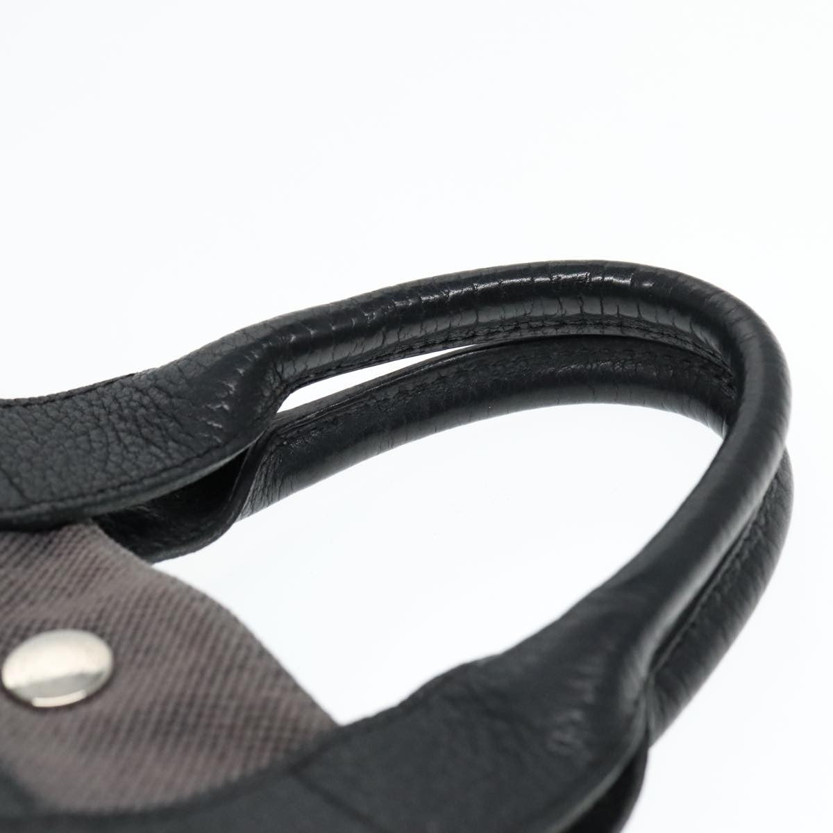 Hermes Sac Harnais Tote Toile and Leather, GRAY, CANVAS, Tote bag