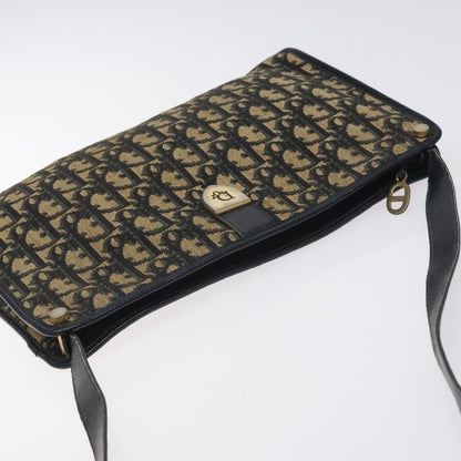 Christian Dior Vintage Trotter Shoulder Bag Canvas, NAVY, CANVAS, Shoulder bag