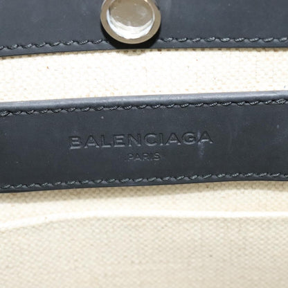 Balenciaga Navy Pochette Canvas and Leather, BEIGE, CANVAS, Shoulder bag