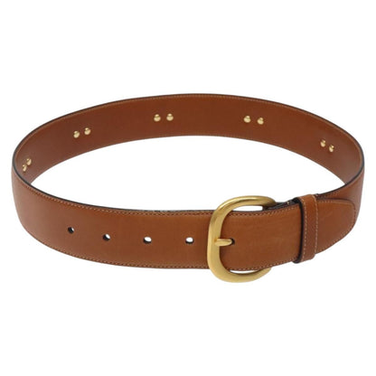 Gucci Buckle Belt Studded Leather, BROWN, LEATHER, Belts