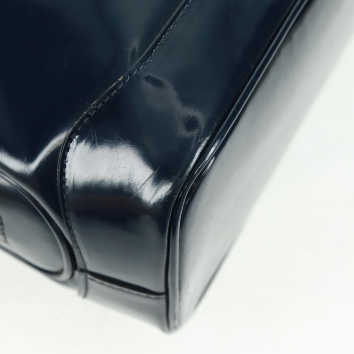 Gucci Vintage Bamboo Shoulder Bag Leather, NAVY, LEATHER, Shoulder bag