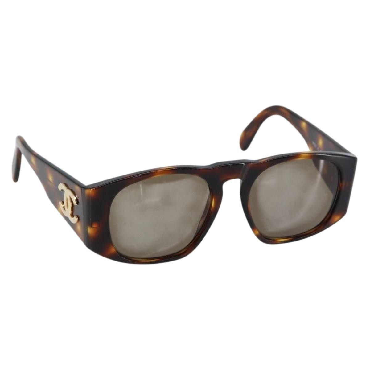 Chanel CHANEL Logo Sunglasses Eye Wear Plastic, Brown, Plastic, Sunglasses