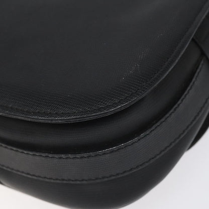 Celine Vintage Circle Logo Crossbody Bag Leather, BLACK, LEATHER, Shoulder bag