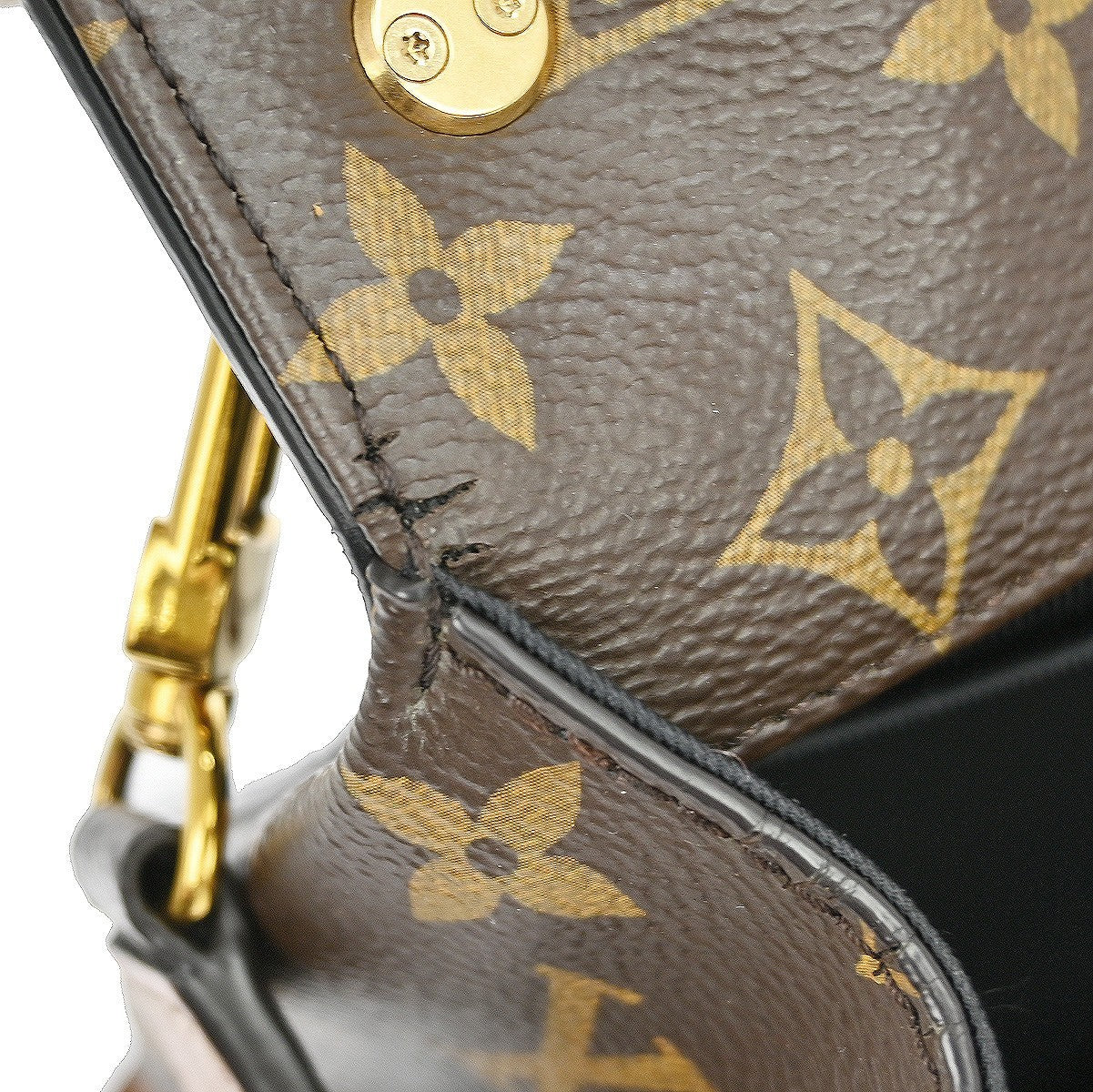 Louis Vuitton Cherrywood Handbag Vernis with Monogram Canvas, BLACK, PATENT_LEATHER, Handbag