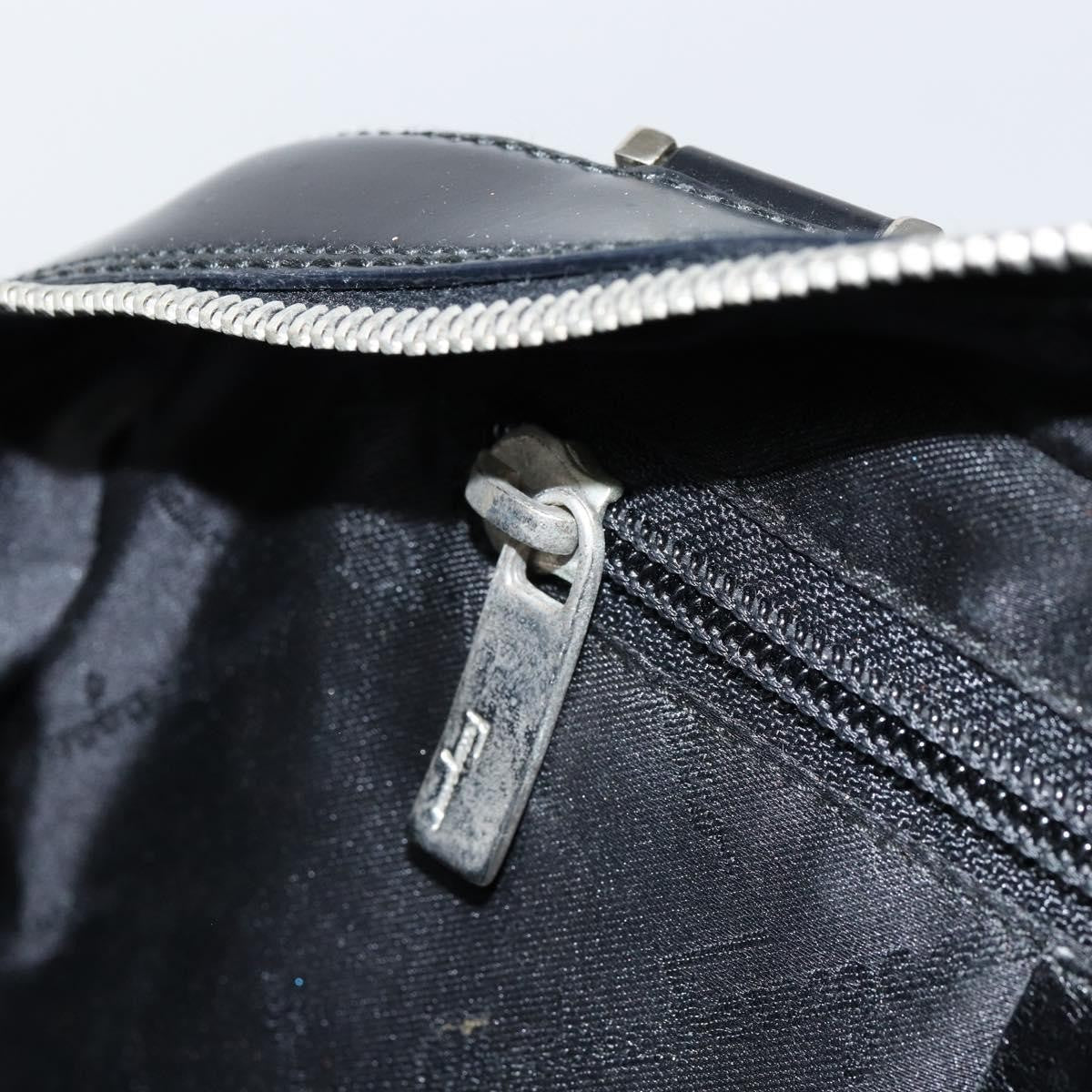 Salvatore Ferragamo Gancini handbag Leather, BLACK, LEATHER, Handbag