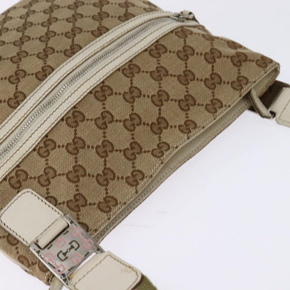 Gucci Flat Messenger Bag GG Canvas, BEIGE, CANVAS, Shoulder bag