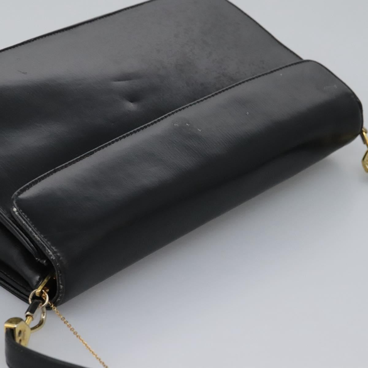 Christian Dior Vintage Shoulder Bag Leather, BLACK, LEATHER, Shoulder bag