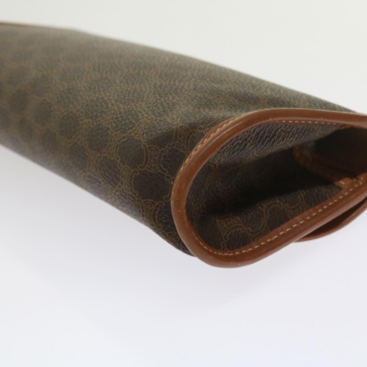 Celine Macadam Pochette Canvas and Leather, BROWN, CANVAS, Clutche & pouche